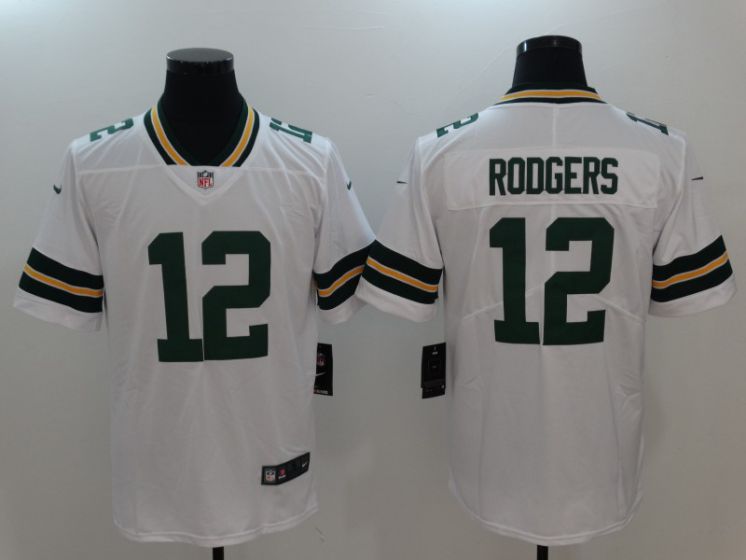 Men Green Bay Packers #12 Rodgers White Nike Vapor Untouchable Limited NFL Jerseys->->NFL Jersey